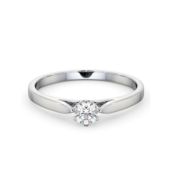 Certified Low Set Chloe Platinum Diamond Engagement Ring 0.25CT-G-H/SI - Image 3