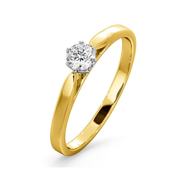 Certified Low Set Chloe 18K Gold Diamond Engagement Ring 0.25CT - Image 1