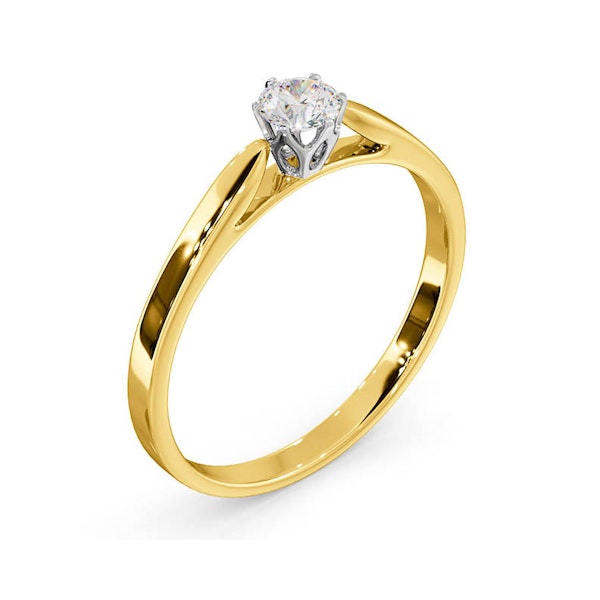 Certified Low Set Chloe 18K Gold Diamond Engagement Ring 0.25CT-G-H/SI - Image 2