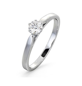 Certified Low Set Chloe Platinum Diamond Engagement Ring 0.33CT-F-G/VS