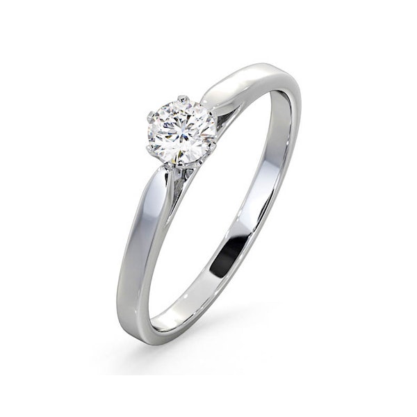 Low Set Chloe Lab Diamond Engagement Ring 0.33CT F/VS1 18K White Gold - Image 1
