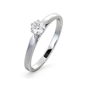 Certified Low Set Chloe Platinum Diamond Engagement Ring 0.33CT-G-H/SI