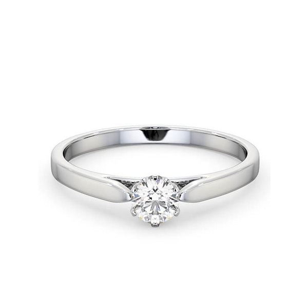 Certified Low Set Chloe Platinum Diamond Engagement Ring 0.33CT-F-G/VS - Image 3