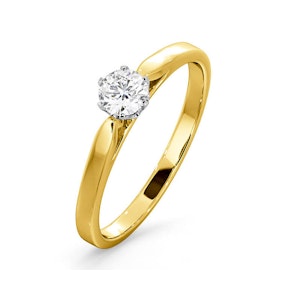 Certified Low Set Chloe 18K Gold Diamond Engagement Ring 0.33CT-F-G/VS