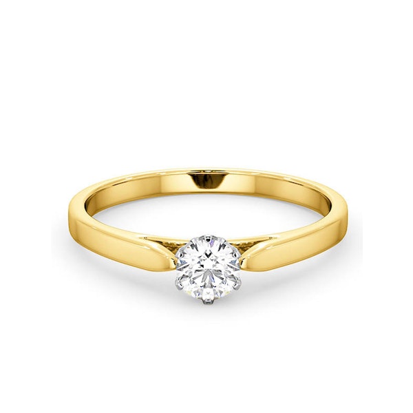 Low Set Chloe Lab Diamond Engagement Ring 0.33CT F/VS1 18K Gold - Image 3