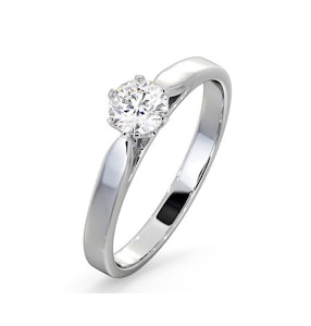 Certified 0.50CT Chloe Low Platinum Engagement Ring E/VS2