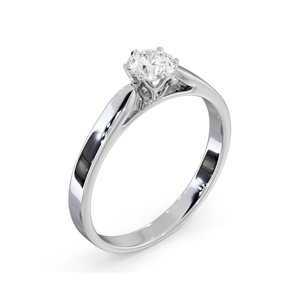 Certified 0.50CT Chloe Low 18K White Gold Engagement Ring G/SI1 - Image 2