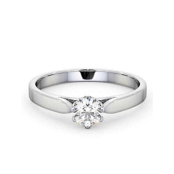 Certified 0.50CT Chloe Low 18K White Gold Engagement Ring G/SI1 - Image 3