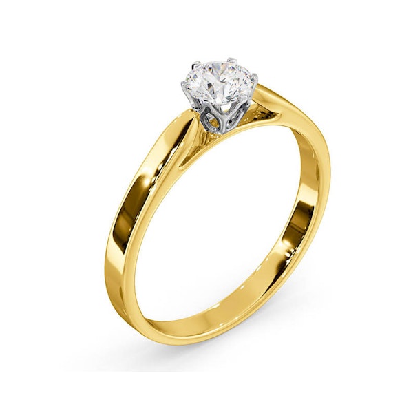 Certified 0.50CT Chloe Low 18K Gold Engagement Ring E/VS1 - Image 2