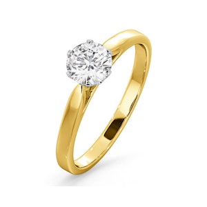 Certified 0.70CT Chloe Low 18K Gold Engagement Ring E/VS1
