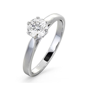 Certified 0.90CT Chloe Low 18K White Gold Engagement Ring G/SI1