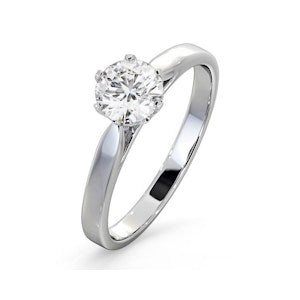 Certified 0.90CT Chloe Low Platinum Engagement Ring E/VS2