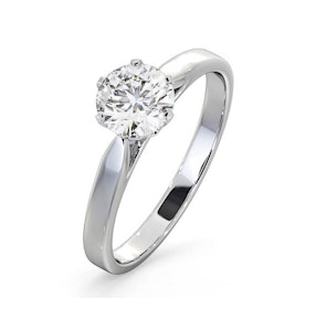 Certified 1.00CT Chloe Low 18K White Gold Engagement Ring G/SI2