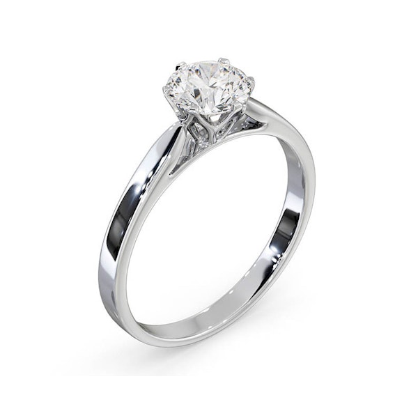 Certified 1.00CT Chloe Low 18K White Gold Engagement Ring G/SI1 - Image 2
