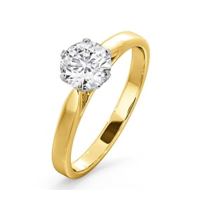 Certified 1.00CT Chloe Low 18K Gold Engagement Ring G/SI2