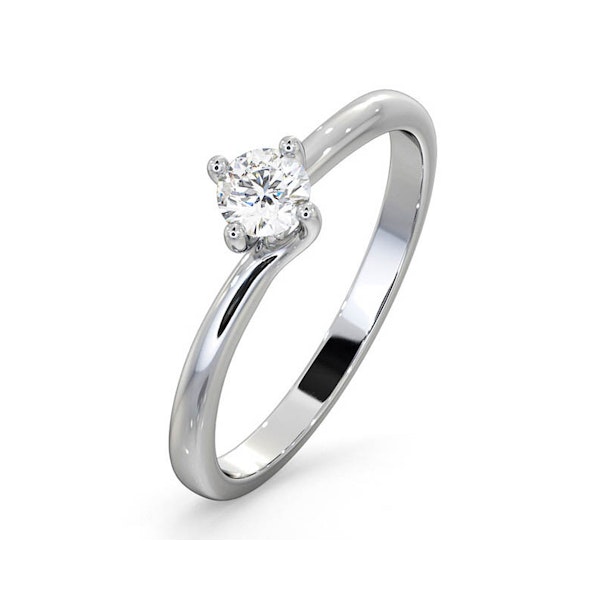 Certified Lily 18K White Gold Diamond Engagement Ring 0.25CT-G-H/SI - Image 1