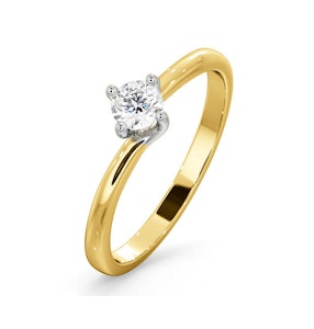 Certified Lily 18K Gold Diamond Engagement Ring 0.25CT-G-H/SI