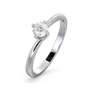 Certified Lily 18K White Gold Diamond Engagement Ring 0.33CT-F-G/VS