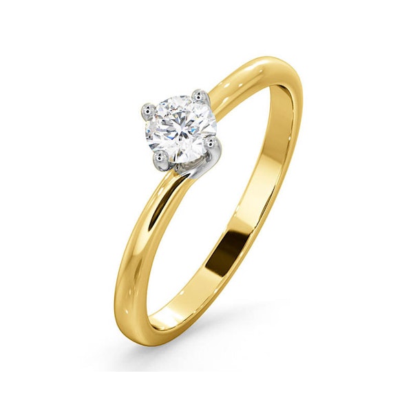 Certified Lily 18K Gold Diamond Engagement Ring 0.33CT-G-H/SI - Image 1