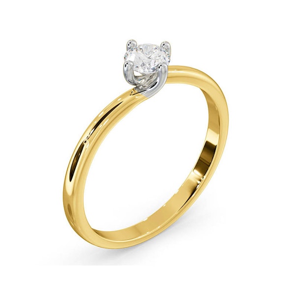 Certified Lily 18K Gold Diamond Engagement Ring 0.33CT-G-H/SI - Image 2