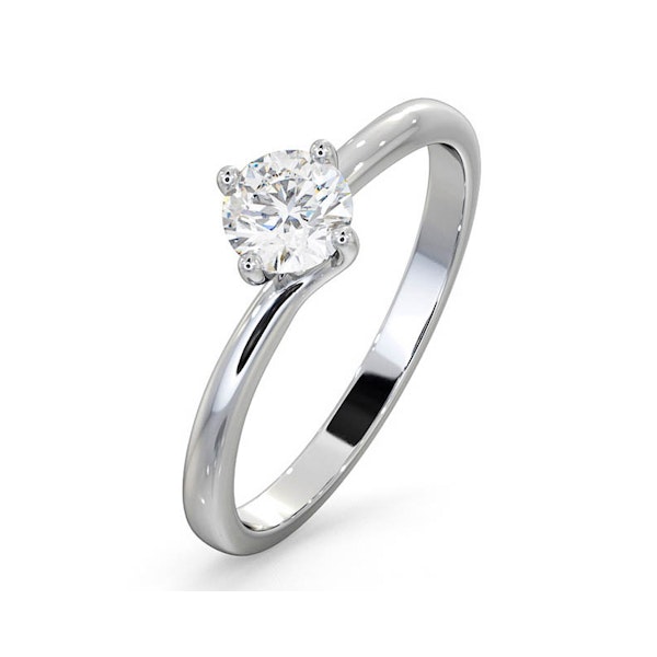 Engagement Ring Certified 0.50CT Lily 18K White Gold G/SI2 - Image 1