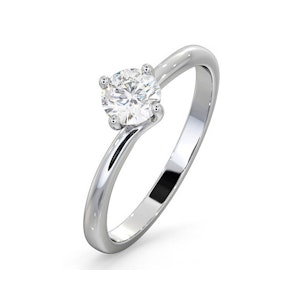 Certified 0.50CT Lily 18K White Gold Engagement Ring G/SI1