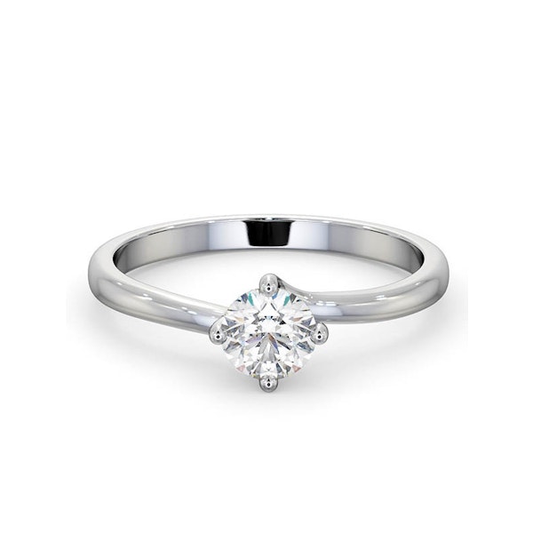 Certified 0.50CT Lily Platinum Engagement Ring E/VS1 - Image 3