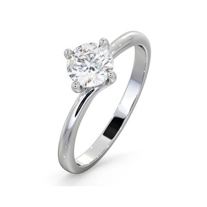 Certified 0.70CT Lily 18K White Gold Engagement Ring G/SI1