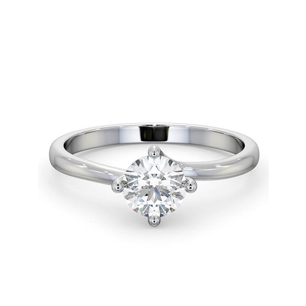 Certified 0.70CT Lily 18K White Gold Engagement Ring G/SI2 - Image 3
