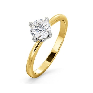 Certified 0.70CT Lily 18K Gold Engagement Ring E/VS1