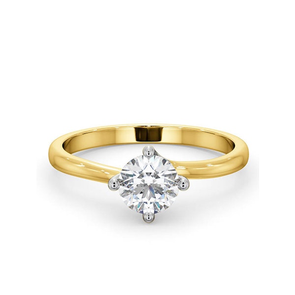 Certified 0.70CT Lily 18K Gold Engagement Ring G/SI1 - Image 3