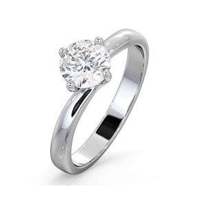 Certified 0.90CT Lily 18K White Gold Engagement Ring G/SI1