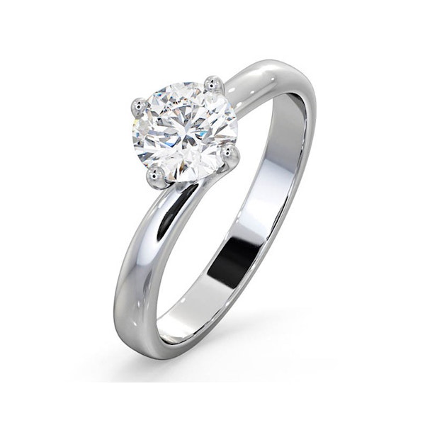 Certified 0.90CT Lily 18K White Gold Engagement Ring G/SI1 - Image 1