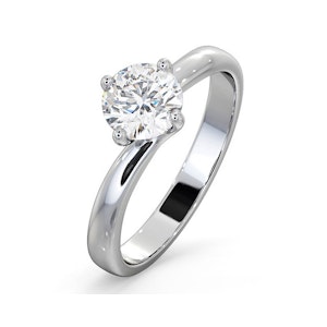 Certified 0.90CT Lily 18K White Gold Engagement Ring E/VS1