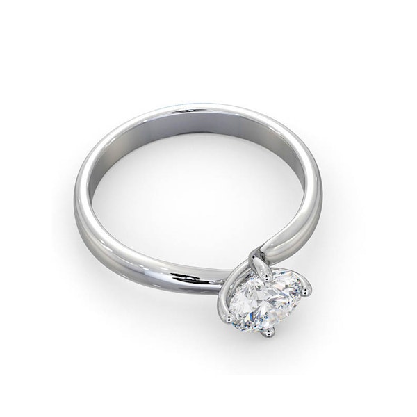 Certified 0.90CT Lily 18K White Gold Engagement Ring G/SI1 - Image 4