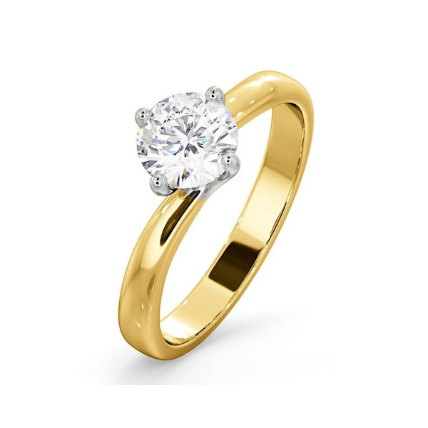 Certified 0.90CT Lily 18K Gold Engagement Ring E/VS2 - Image 1