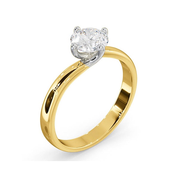 Certified 0.90CT Lily 18K Gold Engagement Ring G/SI1 - Image 2