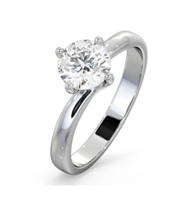 Certified 1.00CT Lily Platinum Engagement Ring E/VS2