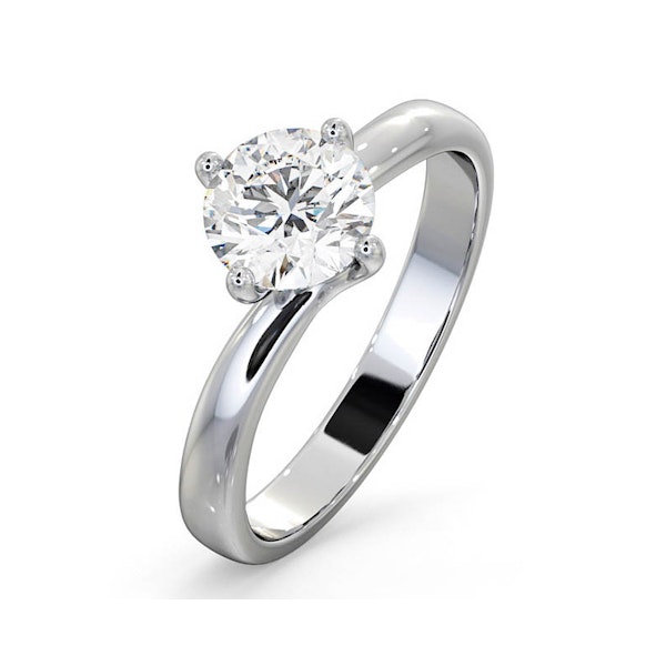 Certified 1.00CT Lily 18K White Gold Engagement Ring G/SI1 - Image 1