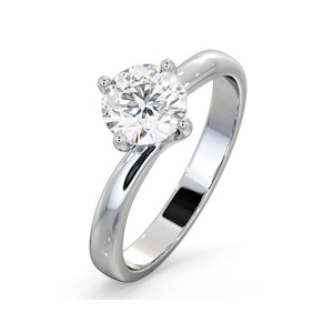 Certified Lily 18K White Gold Diamond Engagement Ring 1.00CT