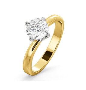 Certified 1.00CT Lily 18K Gold Engagement Ring G/SI2