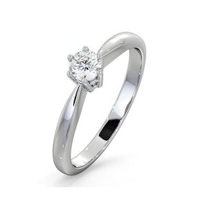 Certified High Set Chloe 18K White Gold Diamond Engagement Ring 0.25CT