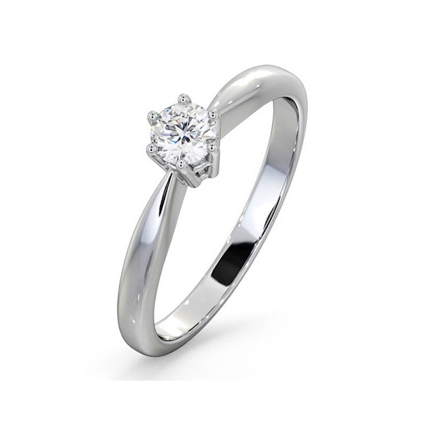 Engagement Ring High Set Chloe 18K White Gold Diamond 0.25CT H/SI - Image 1