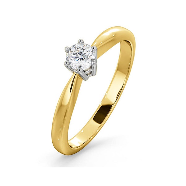 Engagement Ring High Set Chloe 0.25ct Lab Diamond G/Vs in 18K Gold - Image 1