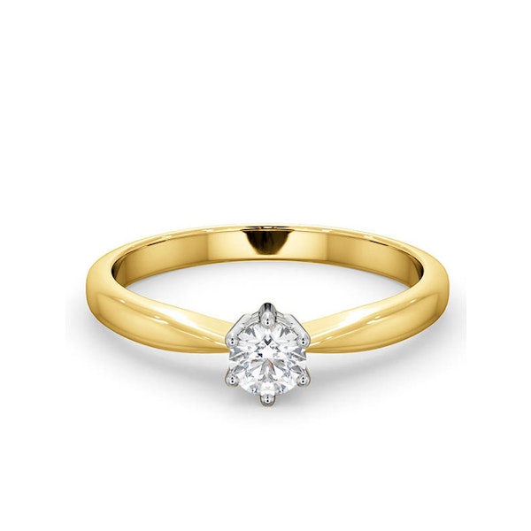 Engagement Ring High Set Chloe 0.25ct Lab Diamond G/Vs in 18K Gold - Image 3