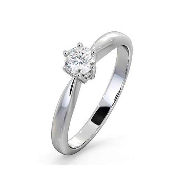Certified High Set Chloe 18K White Gold Diamond Engagement Ring 0.33CT - Image 1