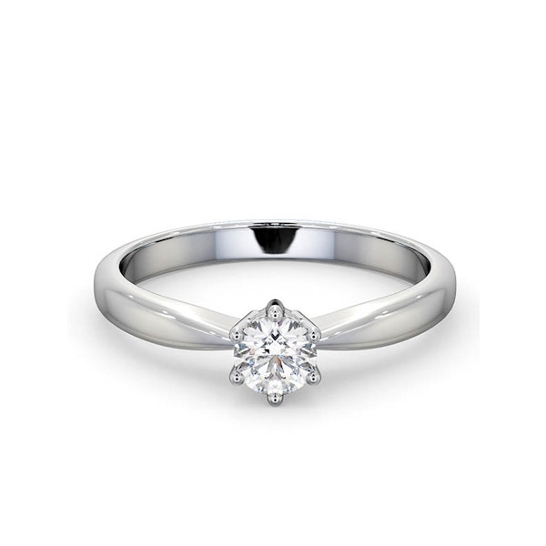 Certified High Set Chloe 18K White Gold Diamond Engagement Ring 0.33CT - Image 3