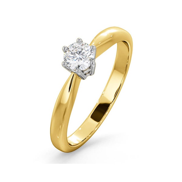 Engagement Ring Certified Diamond 0.33CT H/SI High Set Chloe 18K Gold - Image 1