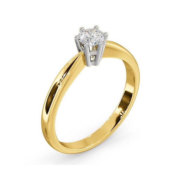 Certified High Set Chloe 18K Gold Diamond Engagement Ring 0.33CT-G/VS - Image 2