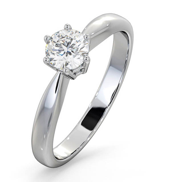 Certified 0.50CT Chloe High Platinum Engagement Ring G/SI2